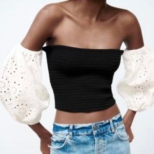 Zara‎ combination knit top